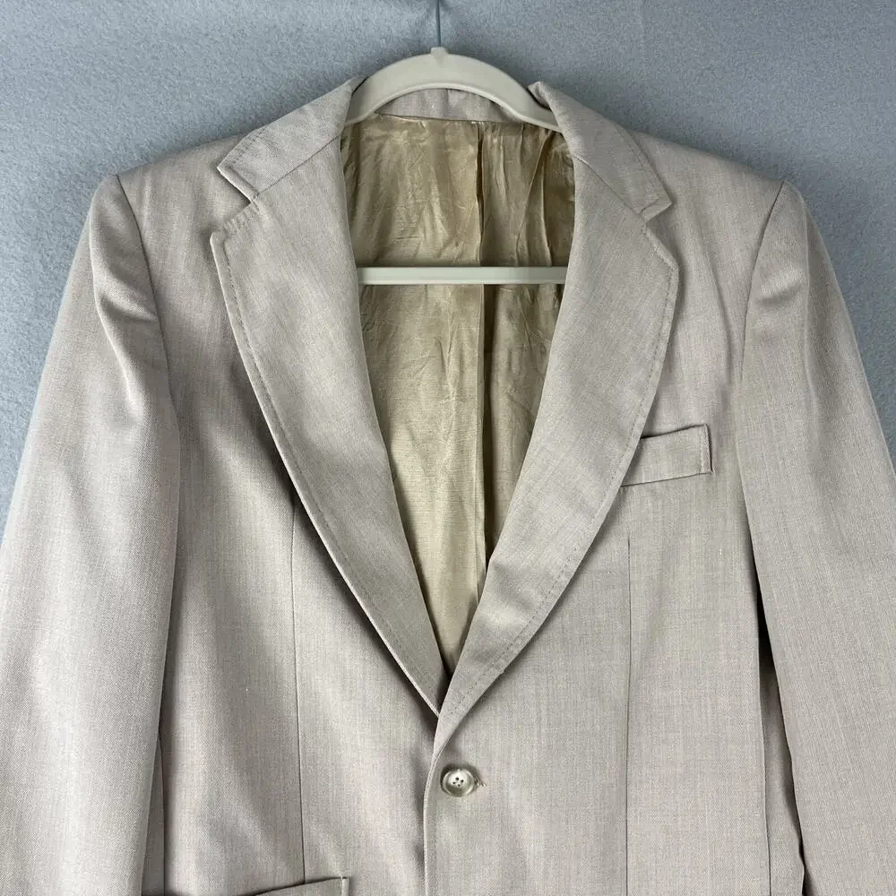 Vintage Angels Flight Blazer Jacket Mens 36R Beige 70s Tobias Kotzin USA Retro